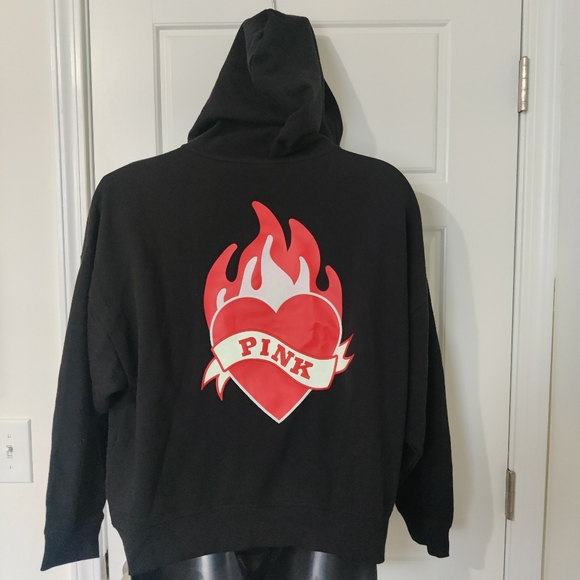 Ladies Victoria's Secret Pink "That's Fire" Hoodie Size XL NWOT - Picture 4 of 7